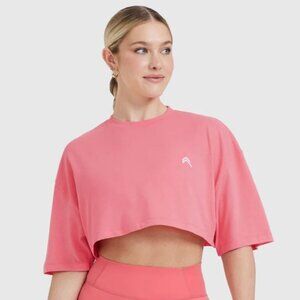 NWOT Oner Active CLASSIC RELAXED CROP LIGHTWEIGHT T-SHIRT -  sz S Amplify Pink